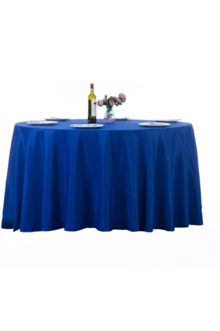 Royal Blue Polyester Round Tablecloth