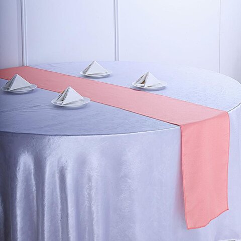 Coral Polyester Table Runner
