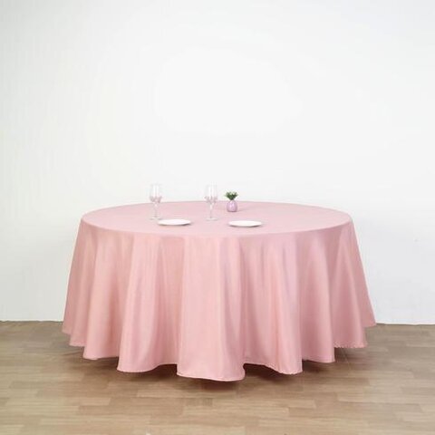 Dusty Rose  Polyester Round Tablecloth