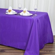 Purple Polyester Rectangular Tablecloth