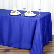 Royal Blue Polyester Rectangular Tablecloth