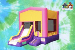 Girly bouncy castle with slide