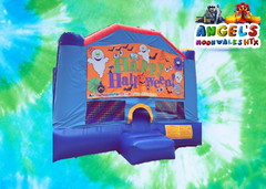 neutral bounce house with your choice of banner