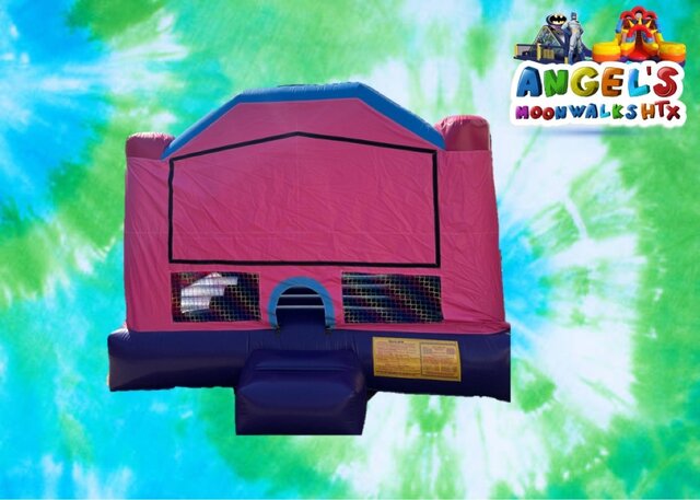 Pink bouncy castle with your choice of banner