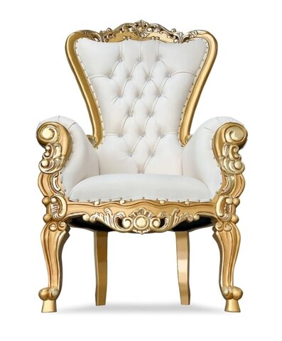 White & Gold Throne Chair