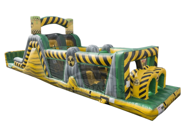 47' Toxic Obstacle Course Wet or Dry Dual Lane Waterslide