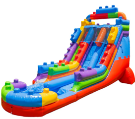 19' Block Party Dual Lane Waterslide