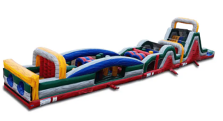 85' Extreme Rush Obstacle Course Wet/Dry Dual Lane Slide
