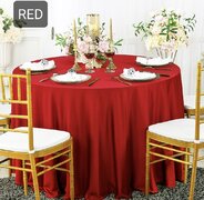 120” RED ROUND TABLE CLOTHS