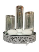 Glass Cylinder Silver 