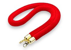Gold - Red Velvet Stanchion Rope, 5 Feet