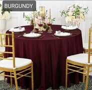 120” BURGUNDY ROUND TABLE CLOTHS