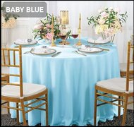 120”BABY BLUE ROUND TABLE CLOTHS