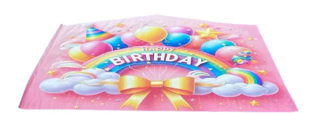 bounce house banner happy birthday pink