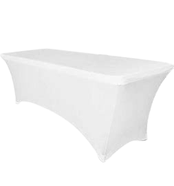 8ft table rentals with linen cover 