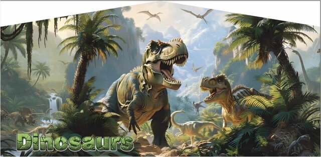 bounce house banner dinosaurs