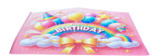 banner happy birthday pink (rainbow)