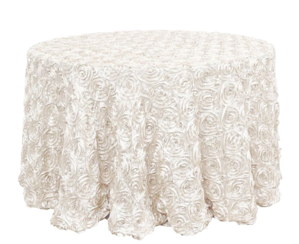 Round Rosette Ivory 120 Tablecloth 