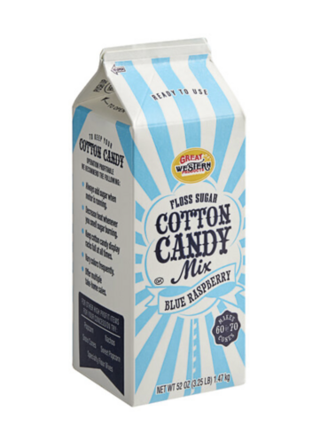 1/2 Gallon Carton Blue Raspberry Cotton Candy Floss Sugar