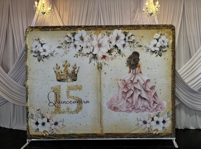 Quinceañera - Blush dress Fitted Backdrop 