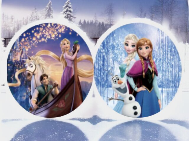 Round Backdrop Double Sided Cover - Includes Stand Rapunzel/Frozen