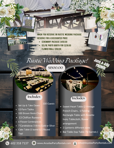 RUSTIC FARM WEDDING PACKAGE 100 GUEST