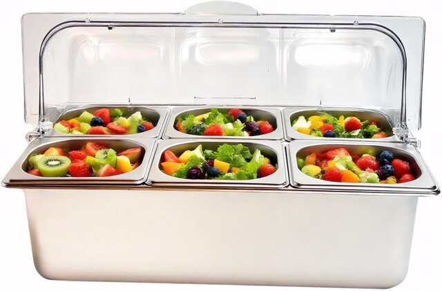 6-Pan Countertop Food Serving Display