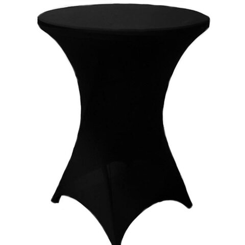 Spandex Cocktail Table Cover - Black 