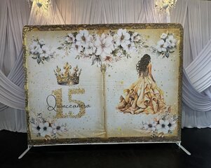 Quinceañera - Champagne dress Fitted Backdrop