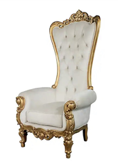 Gold and White Throne Chair