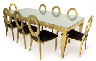 Gold Stainless Steel Rectangle Table 