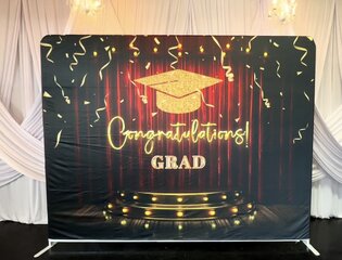 Graduation Red Fitted Backdrop Covers 