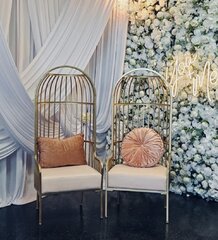 Bird Cage Metal Chair High Backrest - Gold