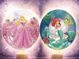  Round Backdrop Double Sided Cover - Includes Stand Sleeping Beuty/ Mermaid