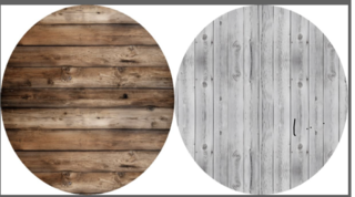 Round Backdrop Brown wood/White wood
