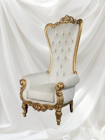 Gold and White Throne Chair