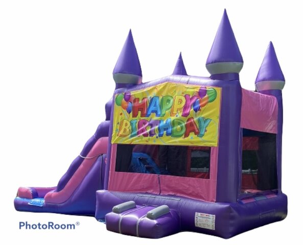 Purple Castle Combo with Waterslide (Happy Birthday)