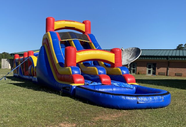 80 Ft Obstacle Course with Waterslide