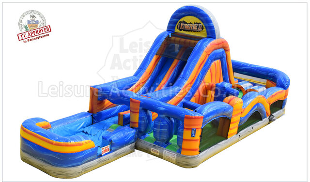 Extreme Obstacle Course with WaterSlide (U-turn)