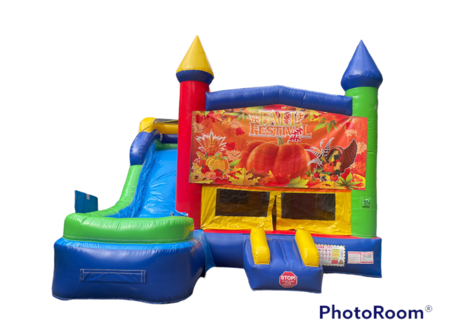 Jolly Jump Bounce House with Slide Combo (Fall Festival Edition)
