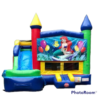 Jolly Jump Bounce House with Waterslide Combo (Mermaid Edition) (Mermaid Edition)