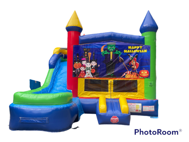 Jolly Jump Bounce House with Slide Combo (Monster Bash Edition)