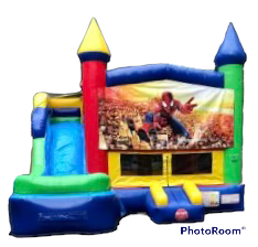 Jolly Jump Bounce House with Waterslide Combo (Spiderman Edition)