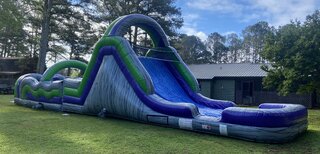 Marbled 62ft Obstacle Course with Waterslide