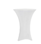 30 in. Round Cocktail Table with White Cover