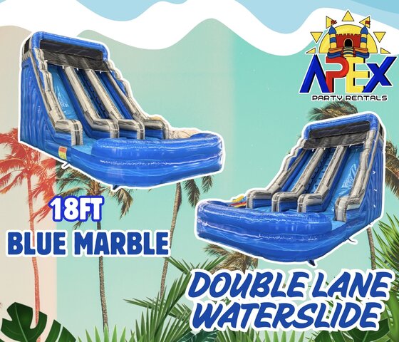 18ft Blue Marble Double Lane