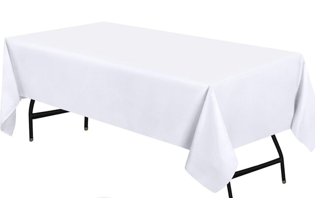 WHITE RECTANGULAR TABLECLOTH 70x120 inch