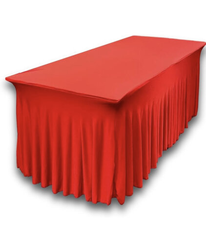 RED SPANDEX TABLECLOTH/SKIRT 6Ft