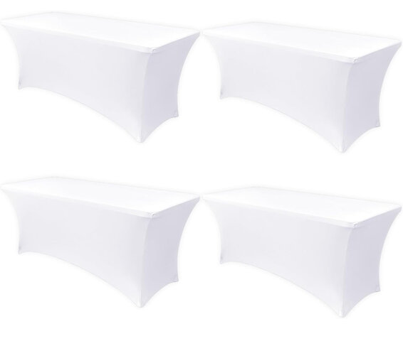 White 6ft Spandex Tablecloth