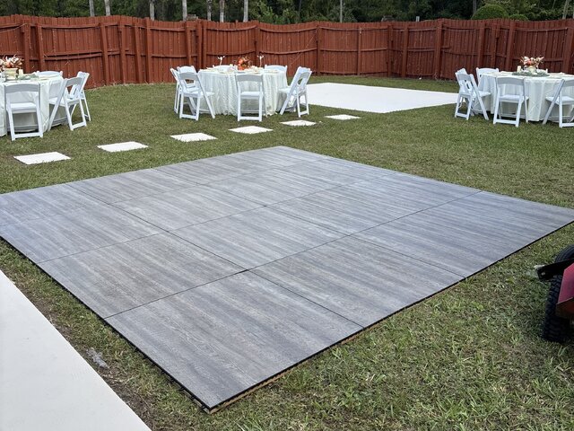 12ft x 12ft DANCE FLOOR ON GRASS SETUP 